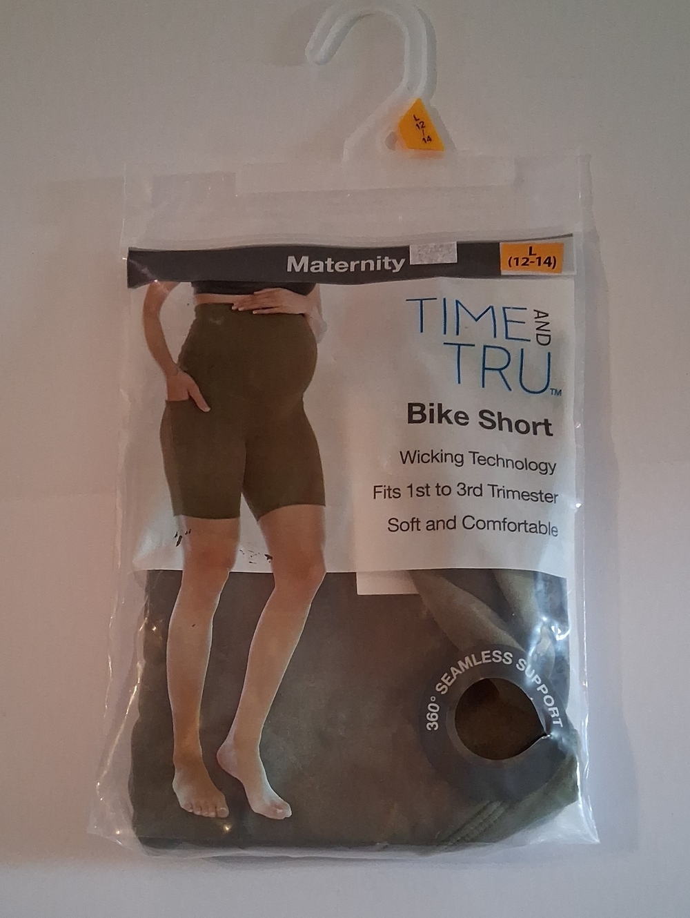 Time And Tru Maternity Bike Shorts Size L (12-14) Olive